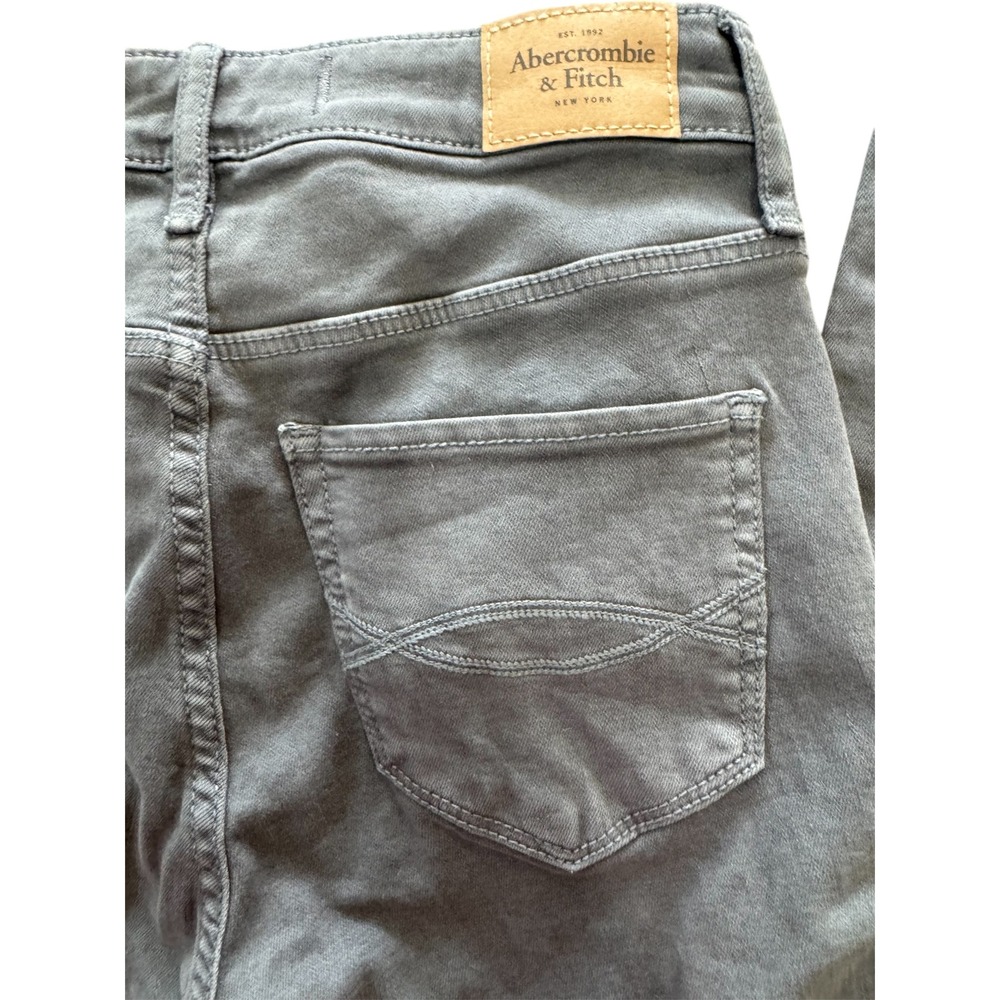 Abercrombie Fitch Gray‎ High Rise Button Fly Skinny Jeans Womens Size 0 25 - Picture 5 of 9